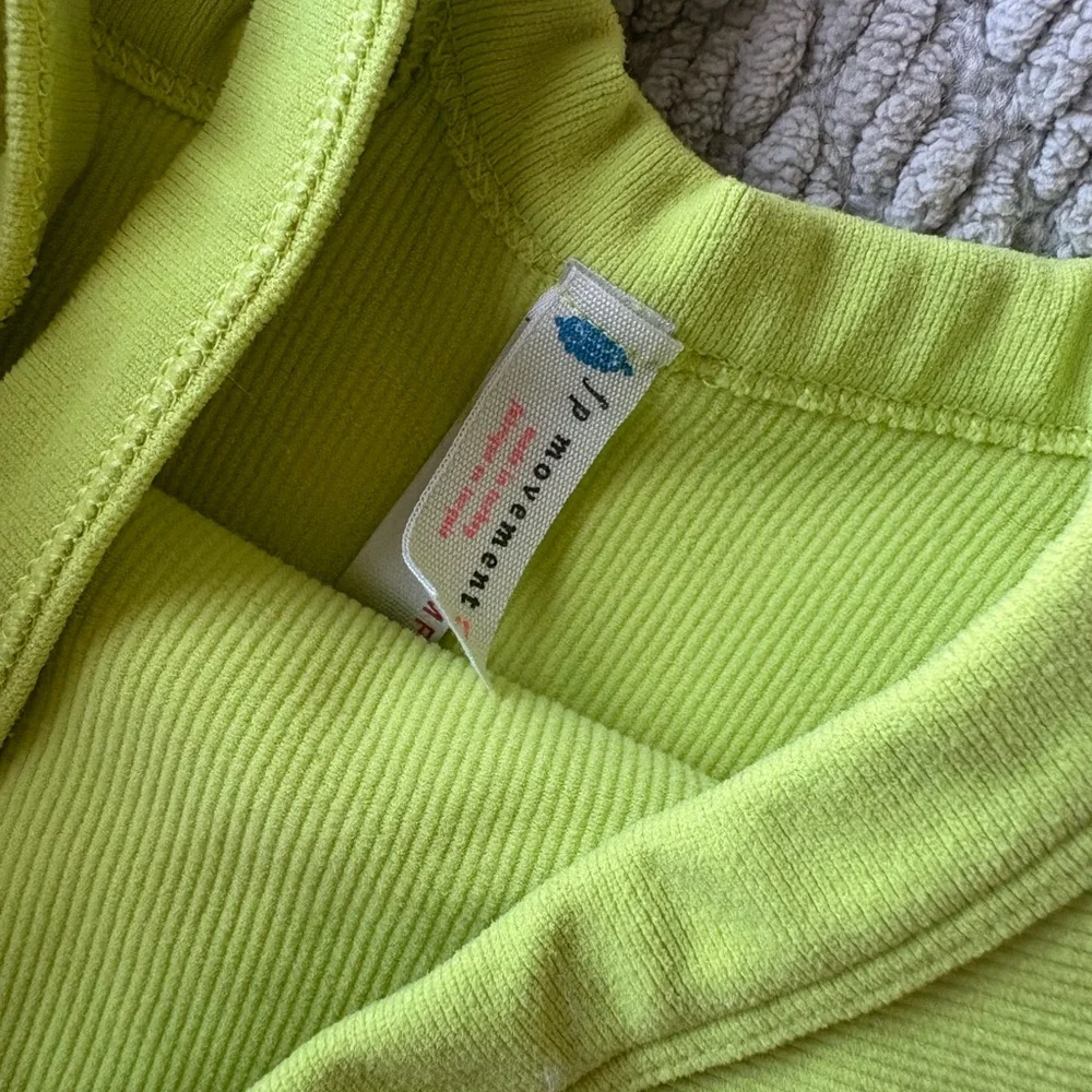 FP Movement by Free People Neon Yellow Ribbed Crop Tank - Picture 3 of 4
